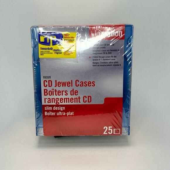 Imation Other - Imation 25 Pack CD Cases Slim Line Jewel Tone Storage New, Sealed